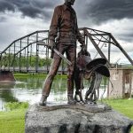 Statue along the Missouri River in Fort Benton, MT